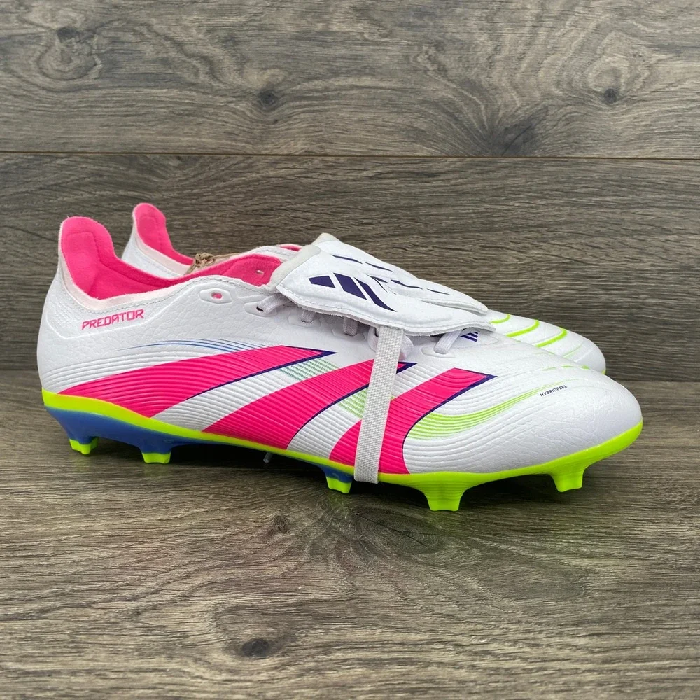 Adidas Predator League FT Soccer Cleats Mens 10.5 White Pink IG7700 Firm Ground